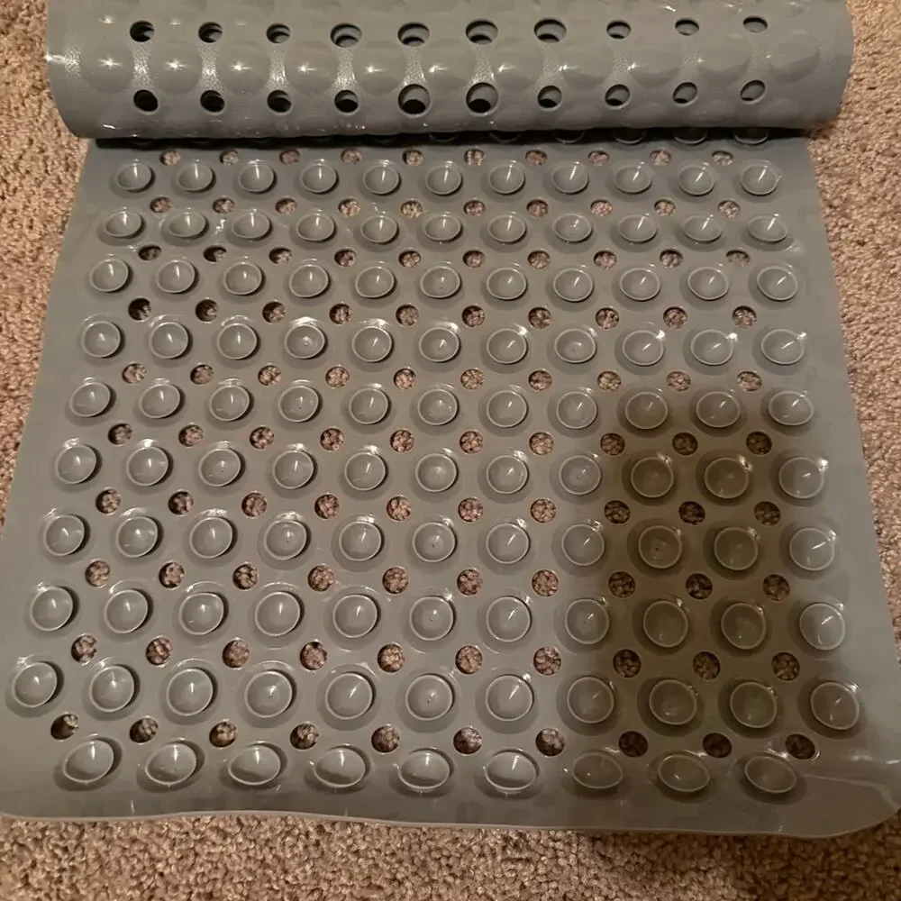 Extra Long Non Slip Bathtub Shower suction Mat Anti Slip Grey approx 40 X 16